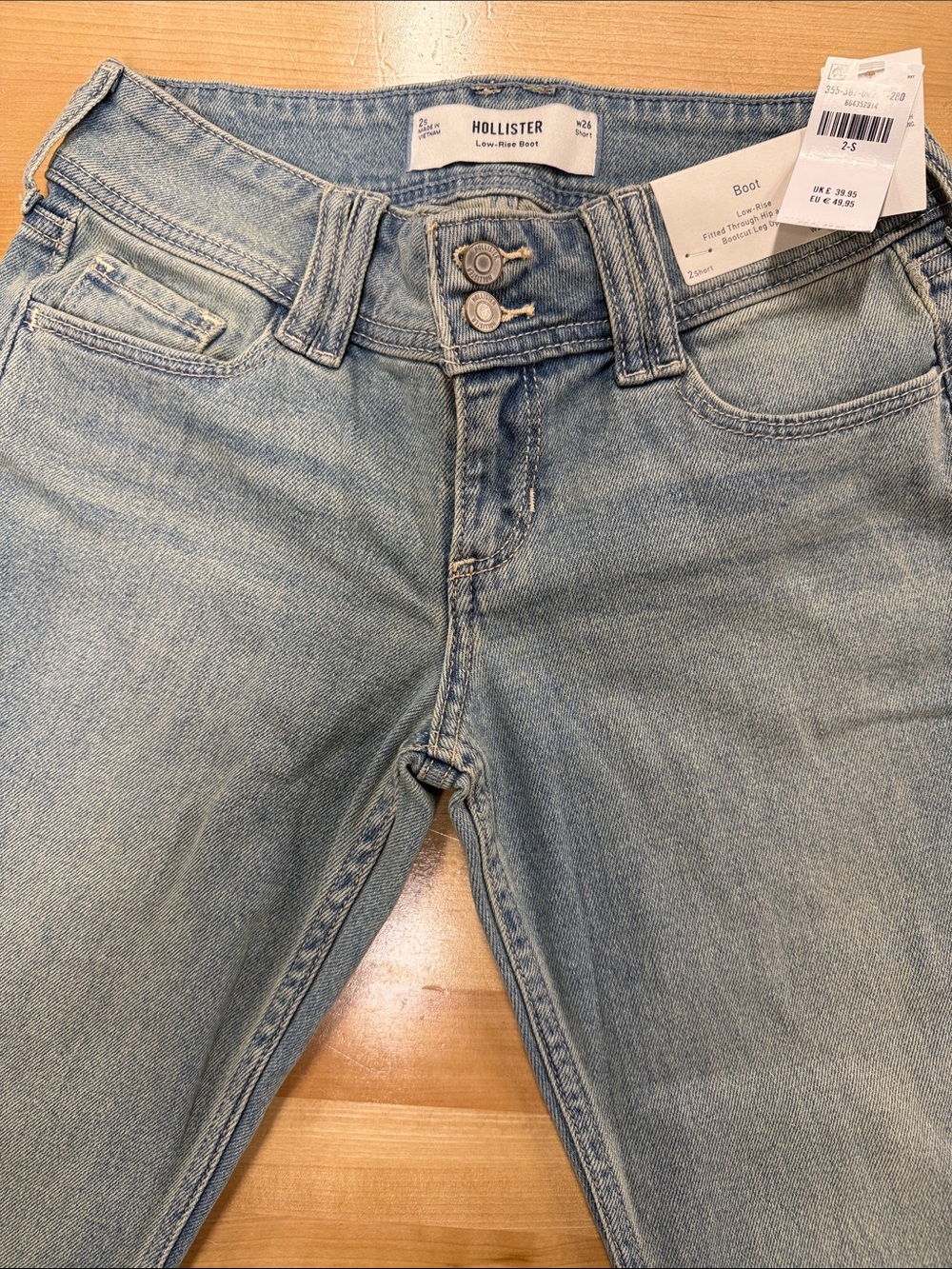 Hollister Light Blue Low-Rise Bootcut Jeans